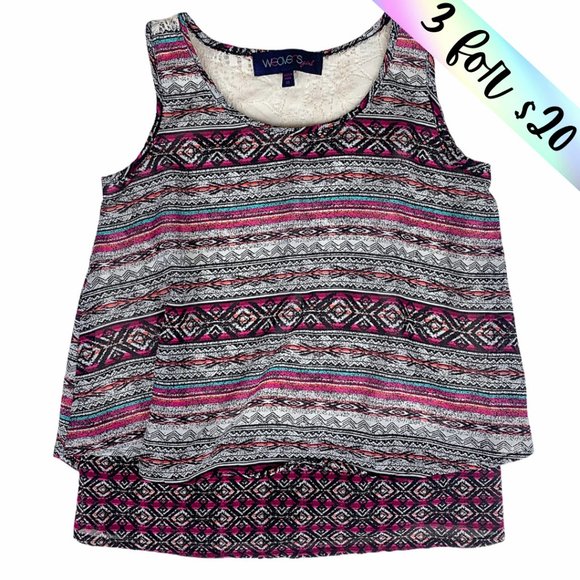 Weavers Other - 3/$20 Weavers Girl Boho Printed Chiffon Swing Tank